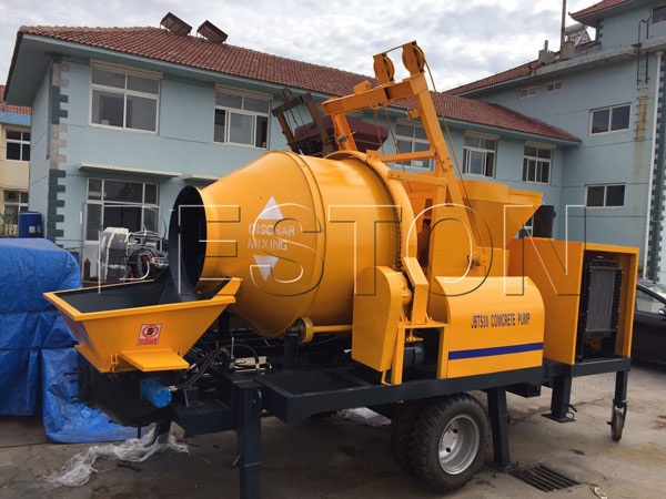 mobile concrete mixer and pump