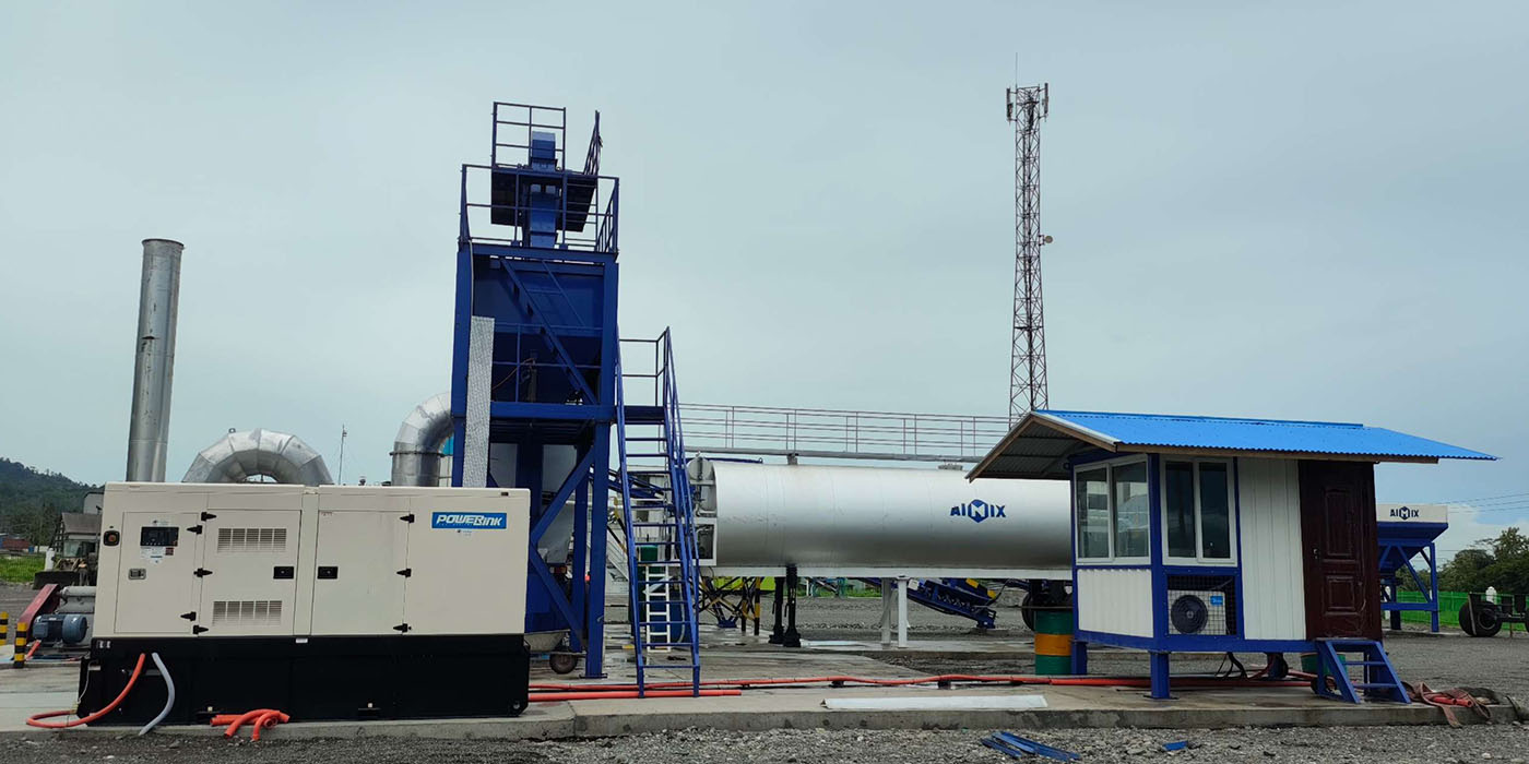 AIMIX portable mini asphalt drum mix plant in Papua New Guinea